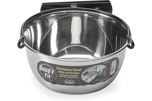 MidWest Homes for Pets Modèle 41 Gamelle en Acier Inoxydable Snap'y Fit, se Fixe sur Les caisses en Grillage pour Chiens et Autres Cages en Grillage ; 1 L pour Chiens et Chats, Argent