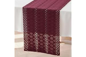 Brylleii vinröd bordslöpare virkad boho makramé dekoration bord löpare modern 30 x 200 vår bomull bordsduk linne lantlig stil