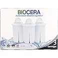 Biocera Alkaline Water Filter Jug Replacement Cartridges - Pack of 3 - Produce Alkaline, Antioxidant, Hydrogen Rich Water - NSF Certified - Cost Effective - 6 Months Supply