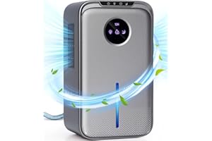 HARAYE Dehumidifiers for Home, 2.6L Water Tank Dehumidifier With Drain Hose for Bedroom with Timer Sleep Mode and Auto Shut Off Defrost, Quiet Small Dehumidifiers for Drying Clothes Bathroom Closet RV