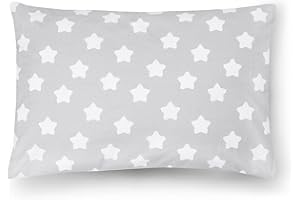 PinkZebra Pillowcase for children, girls and boys, pillowcase 30 x 50 cm, made of 100% cotton, pillow case, Oeko-Tex Standard 100, children's covers with zip, stars