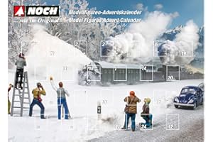 NOCH Figuren-Adventskalender mit 25 handkolorierten Figuren für die Spurweite H0, Modellbahner