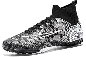 sudorun Chaussures de Football Homme Garçon Enfants Turf TF Chaussures de Futsal Indoor Adolescents High Top FG Spike Chaussures de Sport en Plein