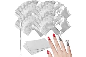 Soodyoow 200Pezzi Remover Foil Wraps Compresse Remover, Cartine Rimuovi Semipermanente Unghie, Fogli di Alluminio per Rimuovere lo Smalto per Rimuovere lo Smalto