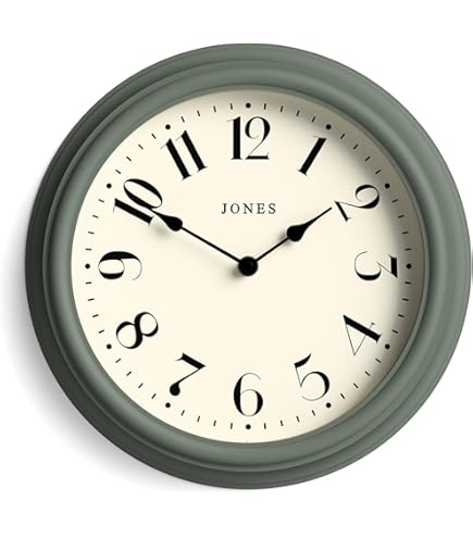 Horloge Murale Ronde Rétro Ketchup – 25 Cm, Sarcelle, Chiffres, Cuisine, JONES CLOCKS