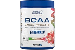 Applied Nutrition BCAA Powder - Branched Chain Amino Acids BCAAs Supplement, Amino Hydrate Intra Workout & Recovery Energy Drink (450g - 32 Servings) (Watermelon)