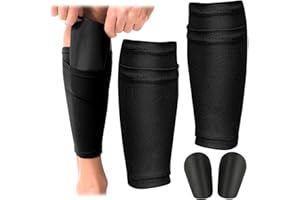 GWAWG Piłka nożna dla dzieci dorosłych z kieszenią do przechowywania skarpet, ochrona przed urazami stawów skokowych, chłopców, dziewcząt, mężczyzn, osób starszych