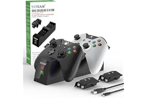 REIOCUSHI X-box Controller Charger, 2pcs 1200mAh Rechargeable Battery Pack and charging station for X-box One S/One X/ Elite Controller(Not compatibility with Series X/S)