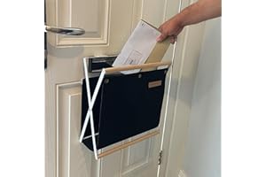 MAIL MORE Letter Catcher, Door Mail Catcher,Letter Box, Mail Parcel Catcher Cage for UPVC Glass Wood and Metal Doors, Letter Catcher for Front Door (METAL FRAME-BLACK)