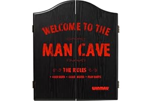 WINMAU Man Cave Printed Wooden Dartboard Cabinet
