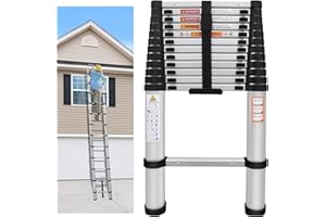 LUCN 16,5FT Teleskopische Verlängerungs-Aluminium-Schritt-Leiter, die Mehrzweck-rutschfeste stärkere 5M Teleskop-Leiter-Rückzug-zusammenklappbare faltende Schritt-Leiter 330lb Kapazität, EN131 faltet