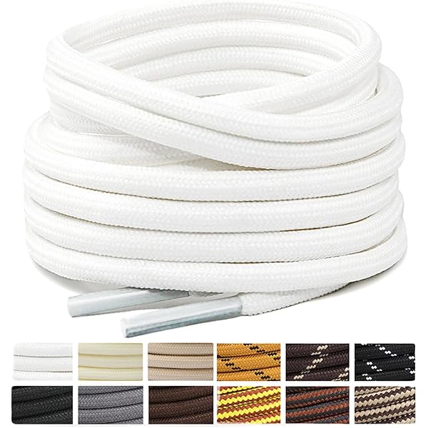 Stepace 2 paar - Premium ronde schoenveters [ 3,5-4 mm ] voor werkschoenen, laarzen, buitenschoenen en sportschoenen scheurbestendige polyester vervangende schoenveters Geelbruin 137-4mm