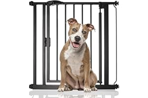 Bettacare Auto Close Pet Gate, 75cm - 82cm, Matt Black, Pressure Fit Stair Gate for Dog & Puppy, Safety Barrier for Doors Hallways and Spaces, Easy Installation