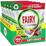 Fairy Platinum Plus Pastiglie Lavastoviglie, Detersivo Brillantante Lavastoviglie al Limone, 100 Lavaggi, 5x20 Capsule Lavast