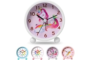 YeahBoom Reloj Despertador Niño,Despertador Infantil Silencioso Sin Tick Tick,Reloj de Aprendizaje con Luz Nocturna,Digital y Analógico para Niños