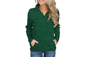 Magritta Women Jumpers Sweatshirt Long Sleeve Tops with Two Pockets Stand Collar 1/4 Zipper Jacket Sweatshirt