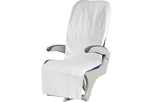 SCS DIRECT Disposable Airplane and Public Seat Covers (12 pack) - Individually Wrapped Travel Ready Protector Covers seats in Planes, Restaurants, Public Transportation, and More! - Fits Snugly Over ANY Seat