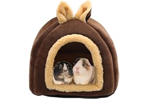 XHDA Guinea Pig Bed House, Small Animal Hideout With Removable Pad for Ferret, Hedgehog, Chinchilla, and Hamsters