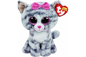TY - Beanie Boos Kiki, peluche gatita, 15 cm, color gris (United Labels Ibérica 37190TY) , color/modelo surtido