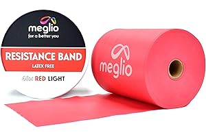 ‎MEGLIO meglio Widerstandsband Rolle, 46 Meter Latexfreie Widerstandsband-Rolle für Fitnesstraining, Fitnessstudio, Heimtraining, Dehnungen, Krafttraining & Rehabilitation, Erhältlich in 5 Farben/Stärken