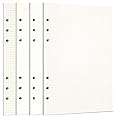 Zelten 1 Pack A5 80 Sheets/160 Pages 4 in 1 Lined Squared Dotted Blank Loose Leaf Punched Paper Refills Paper for 6 Hole Binder Personal Organizer Diary Notebook Refillable Planner