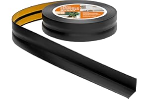 Quest Plinthe Souple Autoadhésive - 30 mm x 30 mm - Plinthe en PVC de finition pour cuisine, salle de bain - Flexible, Etanche, Décorative, Résistant aux UV - 5 mètres, Noir