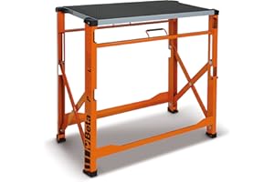 Beta C56PL O Klapp-Arbeitstisch, klappbare Werkbank (Faltbar und transportierbar, 200kg belastbar, rutschfeste Füße, besonders robust, Made in Italy, Maße: 920 x 506 x 860 mm), Orange