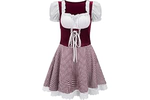 Générique Halloween-klänning för kvinnor, kortärmad öloutfit för tysk oktoberfest, scenuppträdande klänning