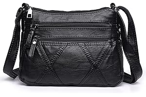 ACNCN Soft PU Leather Crossbody Shoulder Bag Stylish Women's Multi-Pocket Messenger Handbag