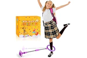 JUNBAOYYDS Shine Bola de Salto de Tobillo, Anillo de Saltar Intermitente para niños, Plegable Anillo de Salto Intermitente,Colorida Flash Bola de Salto, LED Saltar Bola para Niños (Púrpura)