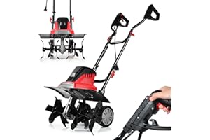 RELAX4LIFE Motobineuse Électrique 1500 W à 400 RPM, Motobineuse avec Profondeur Travail 22 CM, Largeur 43 CM et 6 Lames, Poignée Pliable et Bouton de Sécurité pour Jardin (1500W)