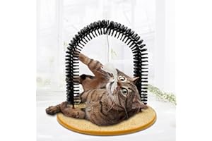 Hoquare Cat Groomer Cat Self Grooming Brush Cat Toy Cat Scratch Arch Kitten Massaging Scratching Scratcher Hair Trimming Brush Pet Grooming Play Catnip No More Hair Balls And Shedding