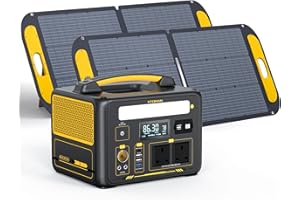 VTOMAN Jump 600X Portable Power Station with 2 * 110W Solar Panels - 600W/299Wh LiFePO4 Battery Solar Generator with 600W Constant-Power, PD 60W Type-C, Capacity Expandable for Camping, Home Backup