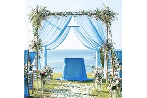 ShinyBeauty Tende in chiffon 2 pannelli 29 "x108 Tende in voile con sfondo blu bambino 108 tende in tessuto chiffon a goccia per la decorazione del palcoscenico della festa di nozze per il soggiorno