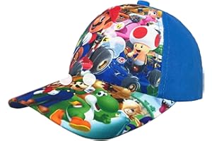 Bonamana Mario Baseballmütze Aufdruck für Jungen und Mädchen Verstellbare Kindermütze mit Flacher Krempe, Kinder Sonnenhut, Schirmmütze