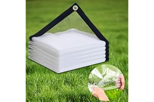 SDFVSDF 2x4 m Plane Transparente mit ösen, 100 μm Plastic Wasserdicht Klarsichtplane, Tarpaulin Multifunktional Durchsichtig PE, Abdeckplane Wetterfeste, für Garten, Camping Zelt, Balkon, Pet Hutch