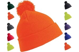 OnlyBee Kids Boys Girls Junior Plain Winter Bobble Hat