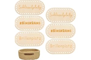 ‎WUISOLQP WUISOLQP 6 Stück Holzboden für Häkelkorb, 10 * 20cm Korbboden zum Häkeln Gehäkelter Korbboden Boden Tasche Häkeln DIY Korbflechten Liefert Häkelboden Holz für Heimdekoration, Basteln