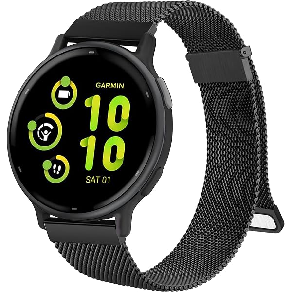 VELULYX Correa Metal Para Garmin Venu 2 Plus, 20mm Correa De Acero Inoxidable Para Garmin Venu Sq/Sq Music/Venu Sq 2/Sq 2 Music/Vivoactive 3/Vivoactive 5/Garmin Venu/Vivomove HR/Forerunner 55 245 645