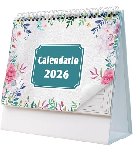 Calendario Da Tavolo 2026 GWHOLE In Italiano - Con Mini-memo, Etichette Colorate, Obiettivi Mensili (per Scuola, Ufficio, Casa)