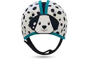 SafeheadBABY Soft Baby Head Protector Helmet for Crawling and Walking 7–24 Months – Ultra-Lightweight & Breathable Infant Safety Helmet That Grows with Your Baby (Head Circ. 40–52 cm) – Dalmatian Blue