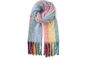 Kotashion Ladies Scarves Warm Shawl Oversized Long Blanket Womens Winter Pashmina Tartan Checked Scarf Gifts for Women Warm Cashmere Shawl Secret Gift for Her