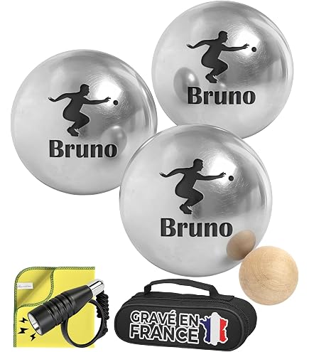 Coffret Bois Pétanque Personnalisable 3 Boules - Etui Rangement Avec Cordelette Lotdevin