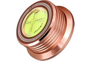 Tertullus 3-In-1 60hz Record Stabilizer Weight 280g(9.9 OZ) Vinyl Turntable Weight Stabilizer Level Strobe Making Lp628g Disc Stabilizer with Bubble Leveling For Vinyl Records (Gold)