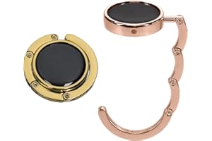 kwmobile 2 Porte Sac à Main Table - Gadget Accroche Sac a Main pour Table Bureau - Support Crochet en Métal Pliable - argenté