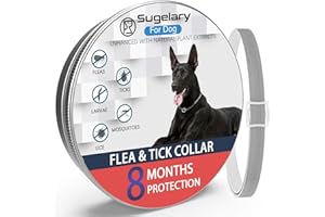 SUGELARY Collier Anti Puces et Anti Tiques pour Chiens, Protection de 8 Mois Collier Anti Puces Réglable étanche pour Chien Collier Anti Puces pour Chiens Amélioré avec des Huiles Essentielles Naturelles (1)