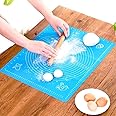 SILENCIO Non Stick Silicon Fondant Rolling Mat with Measurements Stretchable for Kitchen Roti Chapati Cake Cooking Dough Kneading Food-Grade Silicone Baking Mat (Random Color, 50cm x 40cm)