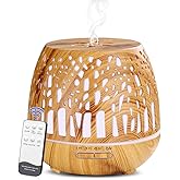 Simpeak Diffuseur d'Huiles Essentielles 400ml, Télécommande d'humidificateur Ultrasonique sans BPA avec Lumière LED à Couleur