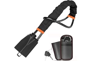 JOYSEEDI Car Steering Wheel Lock with Key Signal Blocking Pouch, Anti Theft Car Security Device Car Lock Car Theft Prevention with 2 Keys Universal Locks, Deter Thieves and Secure Your Vehicle (Black)