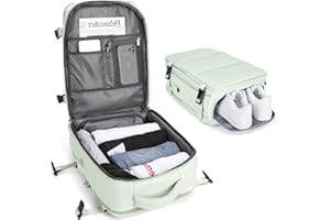 BJLFS Sac à dos Voyage Cabine 40x20x25 Ryanair Bagage Cabine 45x36x20 Easyjet Sac de voyage femme cabine avion Sac à dos ordinateur portable homme 14 pouces Sac de Sport avec Compartiment Chaussures